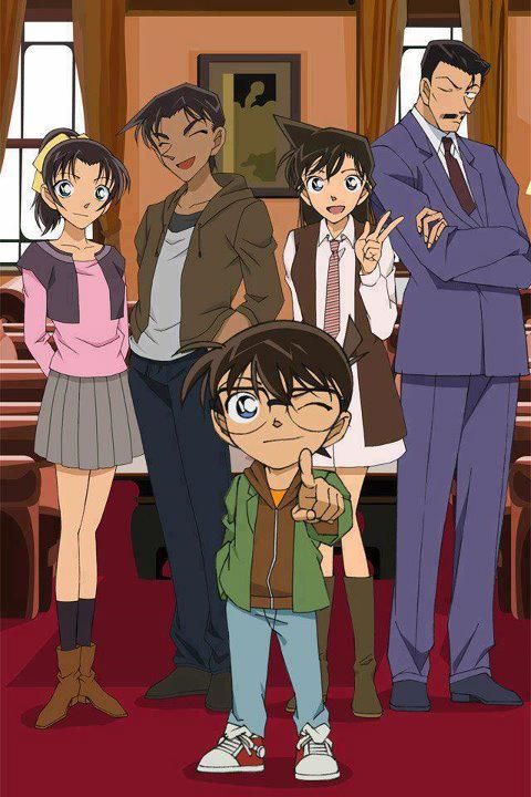 Conan,Ran,Kogoro,Heiji and Kazuha