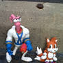 Earthworm Jim and Classic Tails the fox figures