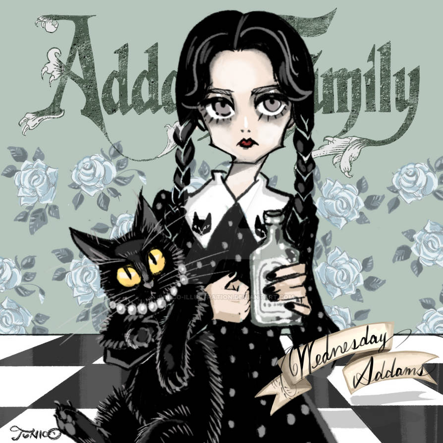 Addams Family_Wednesday Addams by JUNICO-illustration on DeviantArt
