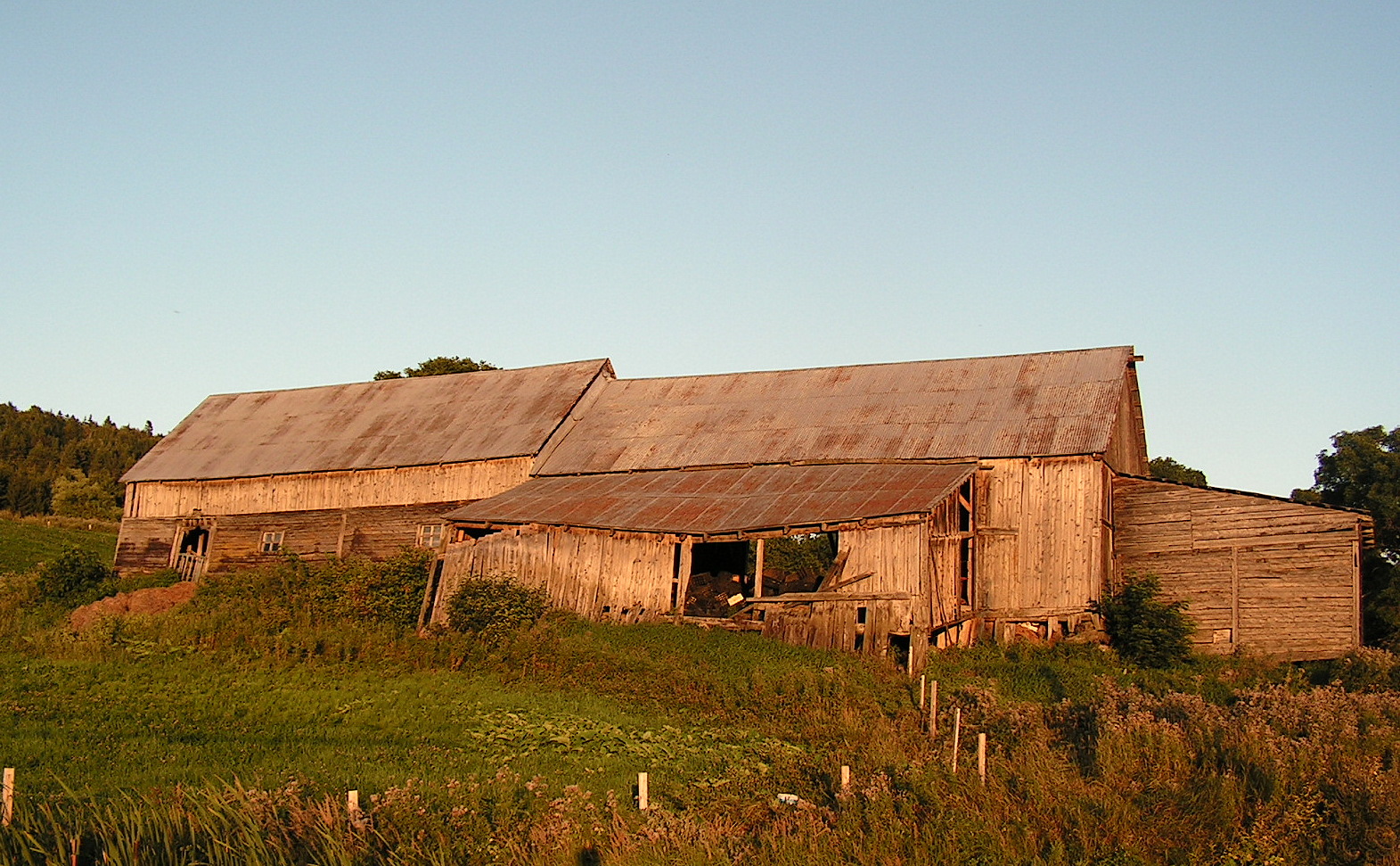 An Old Barn at Sunset