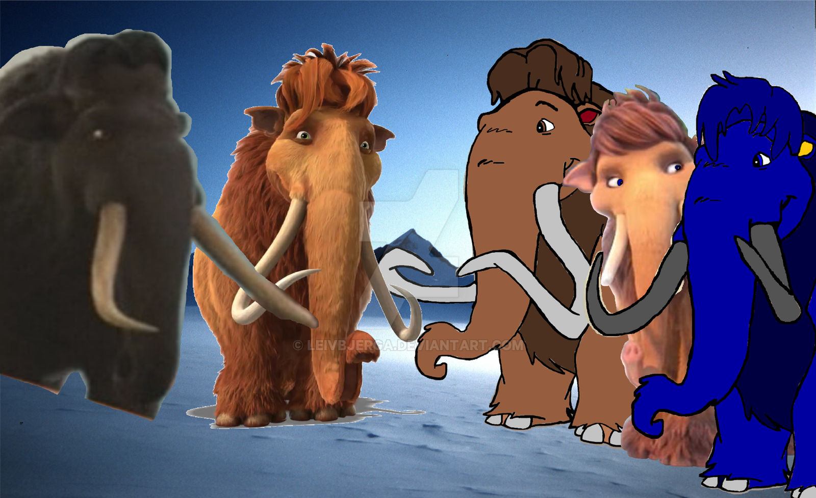 Ice Age Animated Films The Woolly Mammoth Family by leivbjerga on