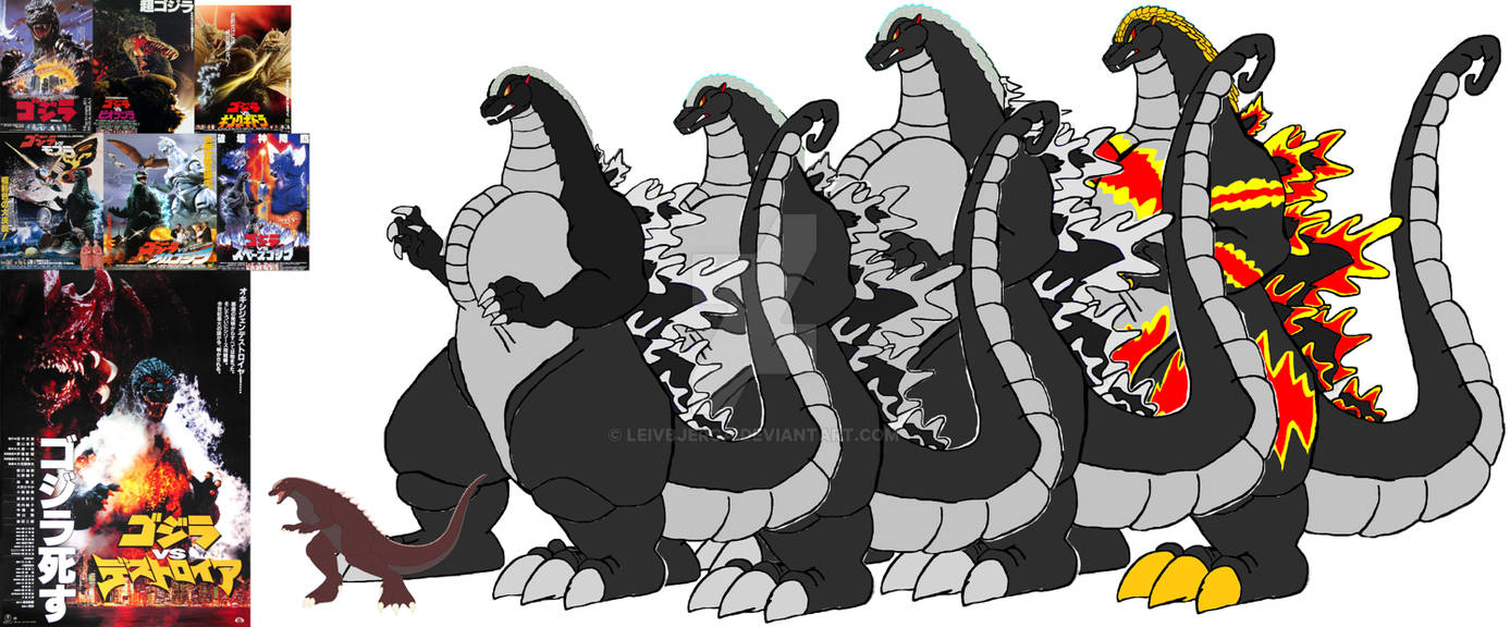 Heisei Godzilla 1984 1995 By Leivbjerga On Deviantart