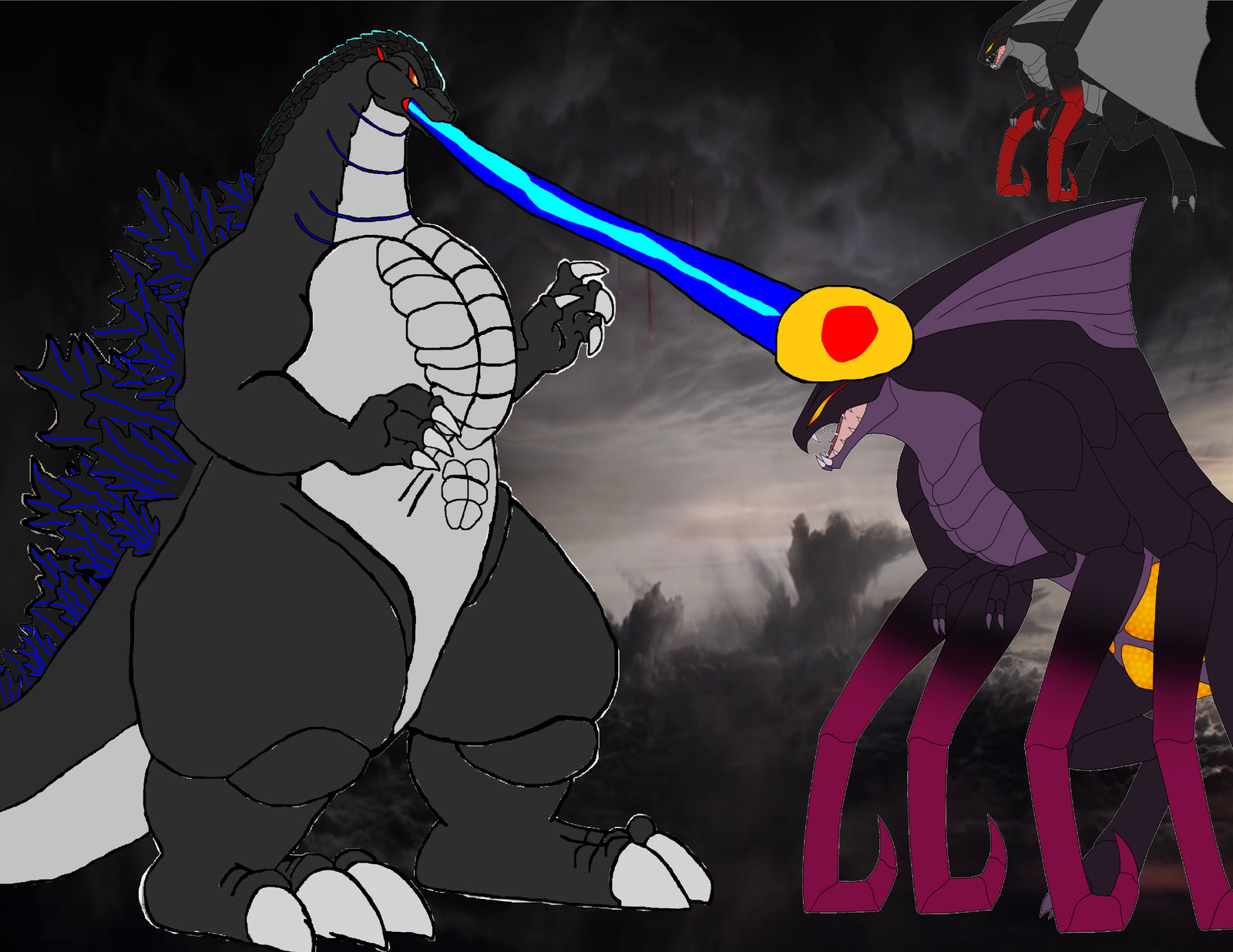 Godzilla Vs MUTO Final Battle By Leivbjerga On DeviantArt godzilla-vs-muto-final-battle-by-leivbjerga-on-deviantart