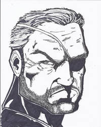 Nick Fury face inked