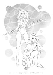 Queen Lyandra and Valasca - commission sketch