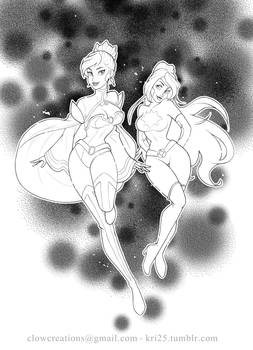 Ice Empress and Nebula - commission sketch