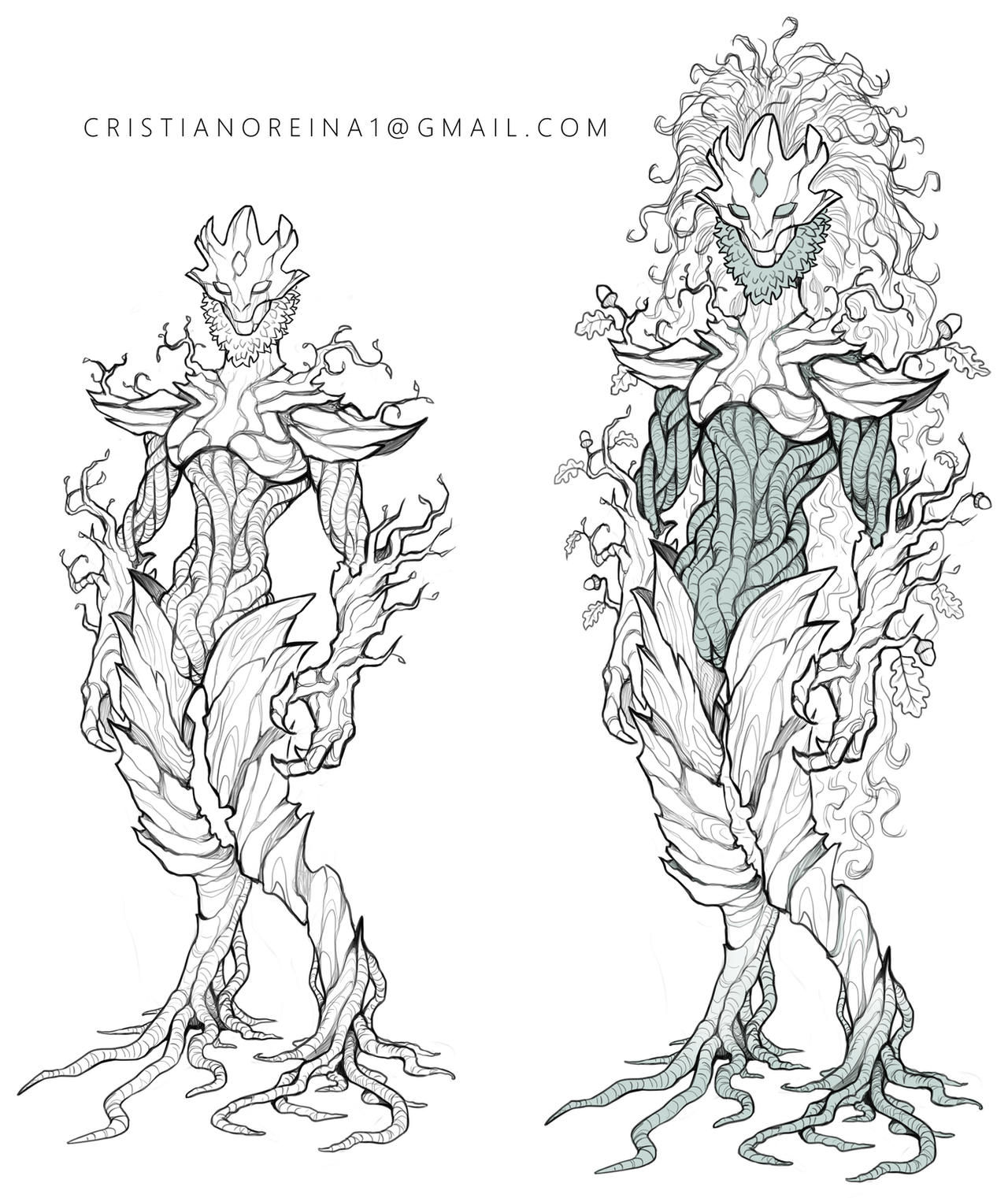 Draw Tree Man Oak Tree man by CristianoReina on DeviantArt
