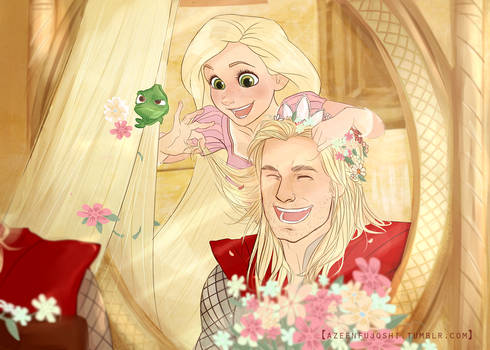 Rapunzel and Thor Commission
