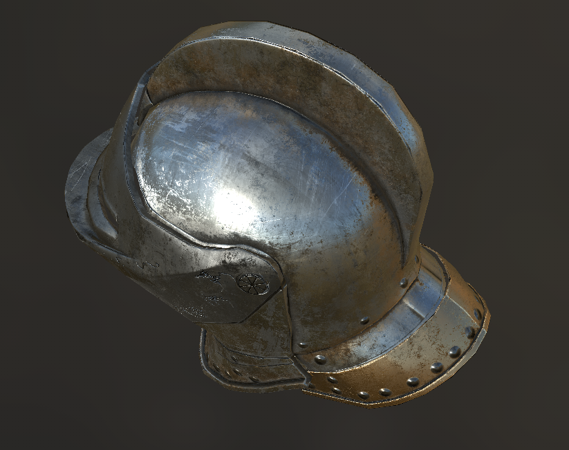 Medieval Helmet back top view