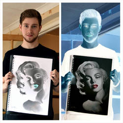 Marilyn Monroe Inverted Drawing by Liam J. York