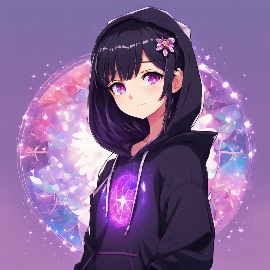 Short black haired magical anime girl by 0106ArtsAI on DeviantArt