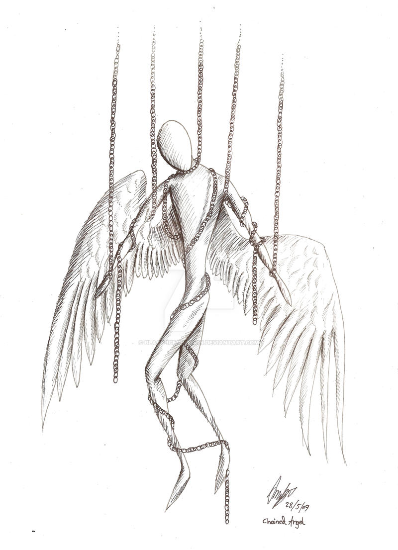 Chained Drawing Base Chained angel - shaded by Black-ice-dragon on DeviantArt