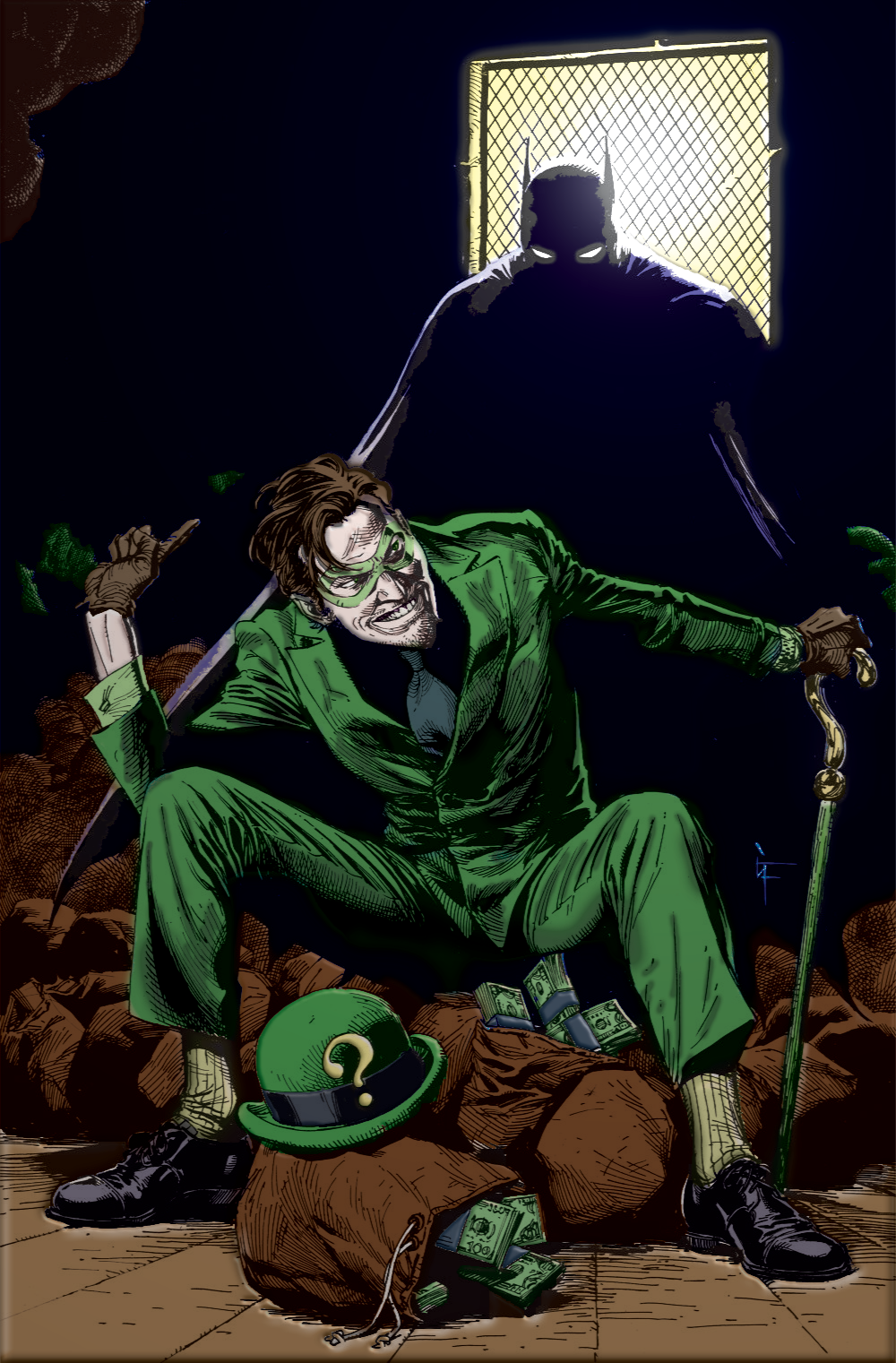 Mr Riddler Batman Batman And The Riddler by coloringman31 on DeviantArt