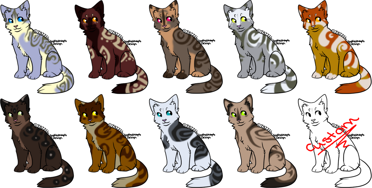 Faction Patterns Cat 10 Cat Designs -Closed- by SpottedAdopts on DeviantArt