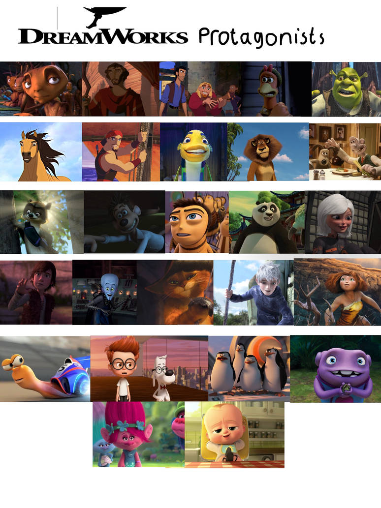 DreamWorks Protagonists by JustSomePainter11 on DeviantArt