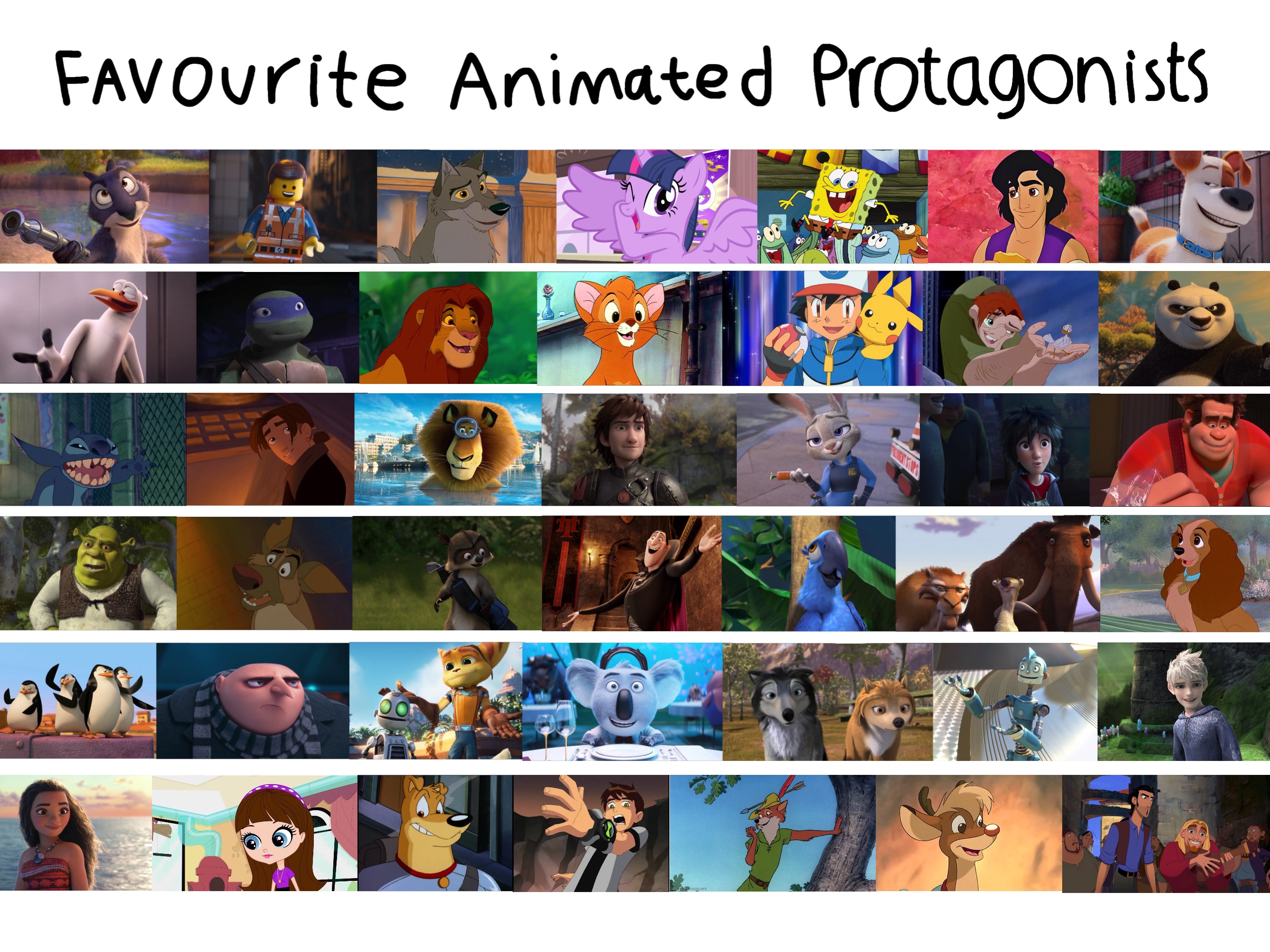 Cartoon Protagonists Favourite Animated Protagonists by JustSomePainter11 on DeviantArt