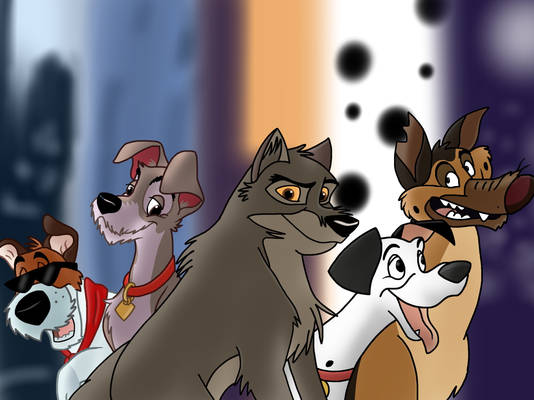 5 animated Dogs