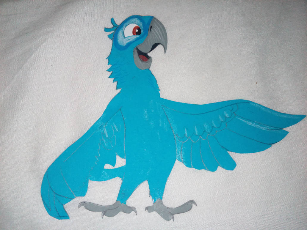 Blu Rio Render Deviantart Paper Characters: Blu (Rio) by JustSomePainter11 on DeviantArt