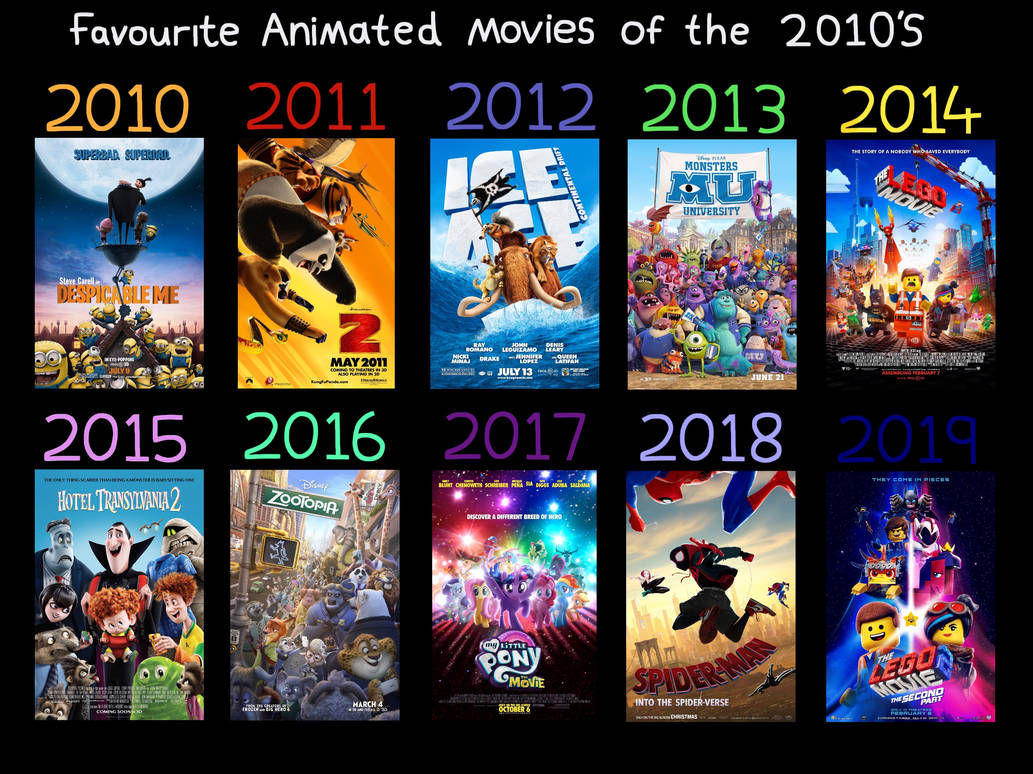 Favourite 2010s Animated Movies By Justsomepainter11 On Deviantart