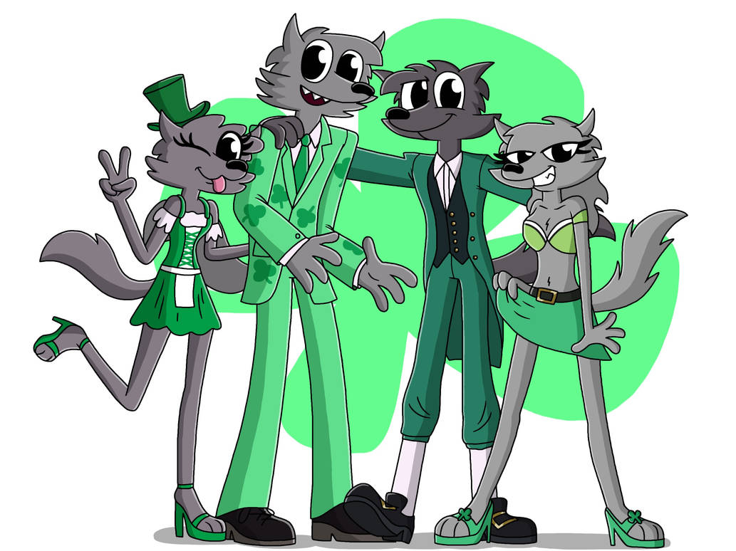 Saint Patrick's Day Wolves by JustSomePainter11 on DeviantArt