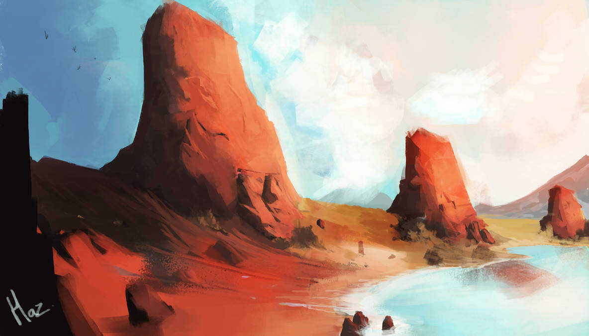 Animated Red Rocks Red Rocks by HazPainting on DeviantArt