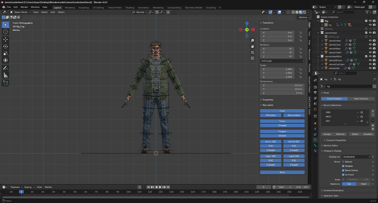 Blender James Sunderland Rigify Blender model by Dysnauss on DeviantArt