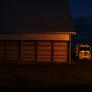 Truck by Shed at Sunset
