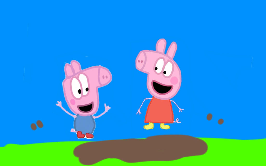 George Pig Puddle Peppa And George Is Jumping In Muddy Puddles by daddymcabee on DeviantArt