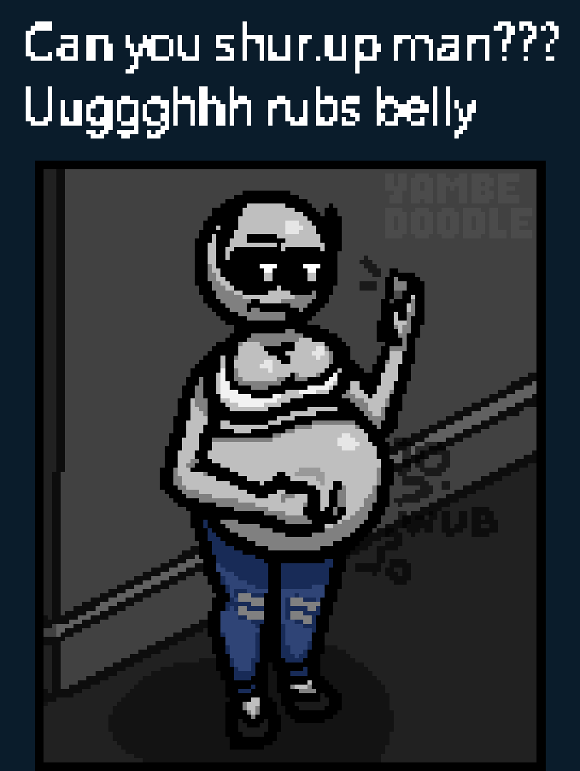 Rubs belly