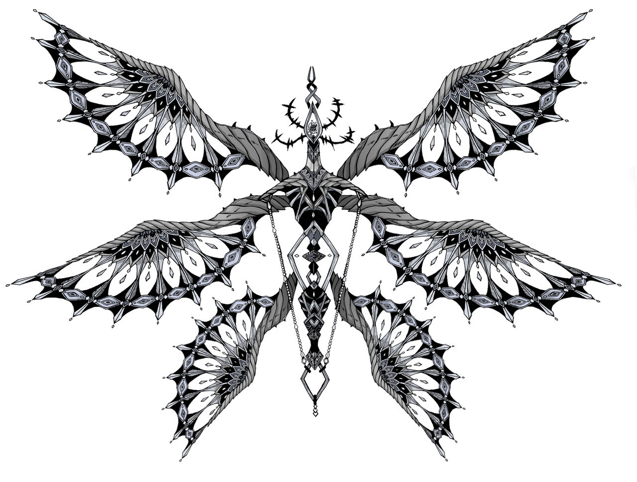 Winged Creature Patterns Winged Creature by BlueHeartMe on DeviantArt