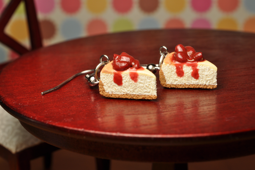 Scented Strawberry Cheesecake Earrings