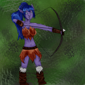 Night elf hunter, redrawn