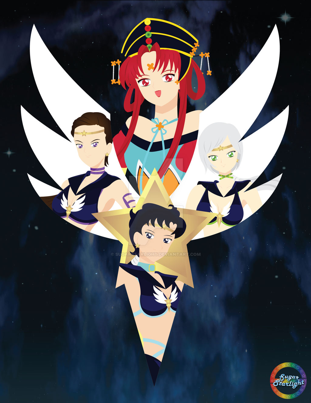 Sailor Starlights and Kakyuuhime