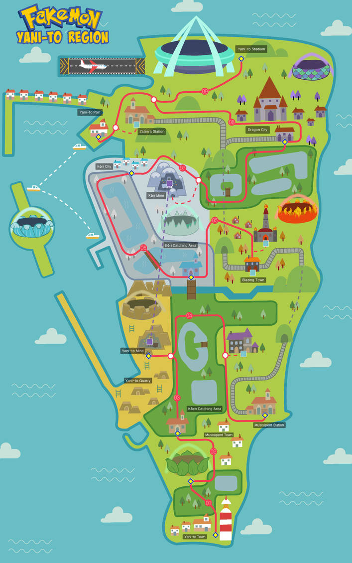 FAKEMON: Yani-to Region Map by RockClay on DeviantArt