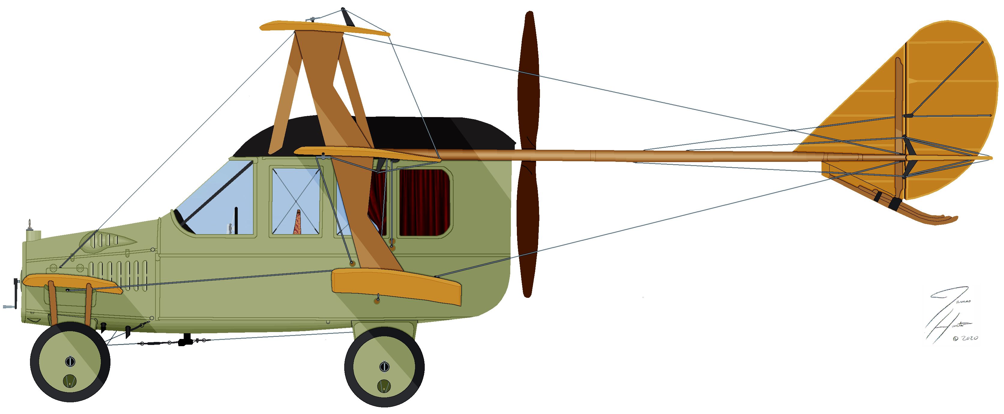 Curtiss Autoplane Left Side Profile