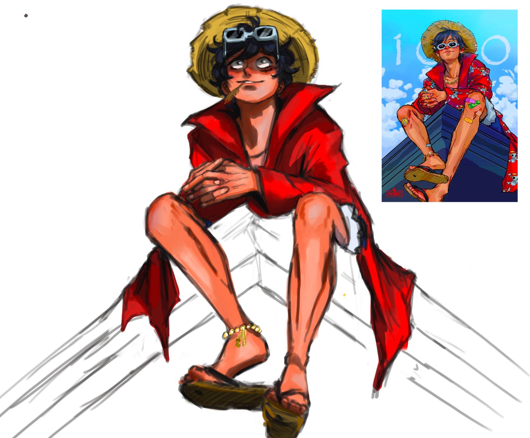 Luffy Reference Luffy with reference by RavDraw01 on DeviantArt