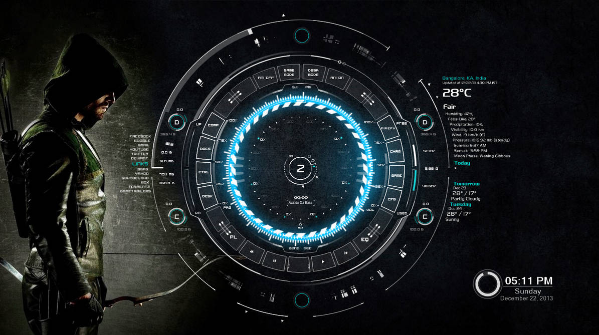 Tech A Rainmeter Skin With Arrow Wallpaper By Jcdc987 On Deviantart