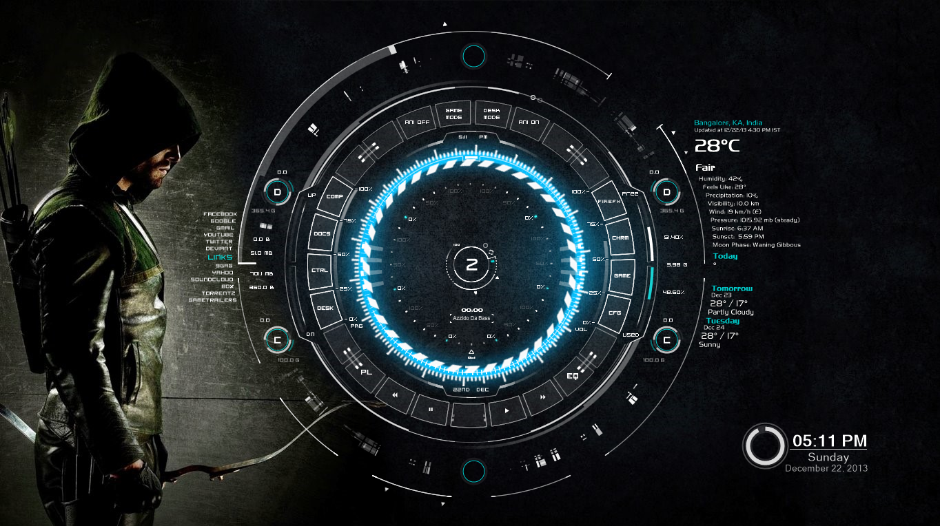 TECH-A Rainmeter Skin with Arrow Wallpaper. by jcdc987 on DeviantArt