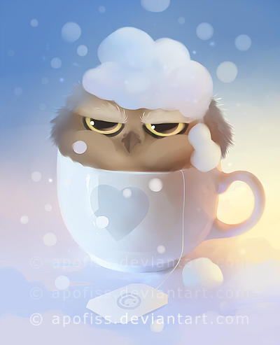 cup of owl ( wallpaper ) by Apofiss