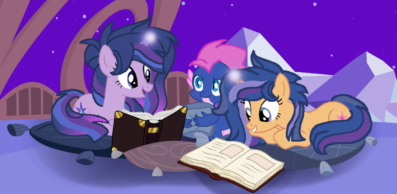 Mlp Reading (MLP) Reading at night by GalaxyNightSparkle on DeviantArt