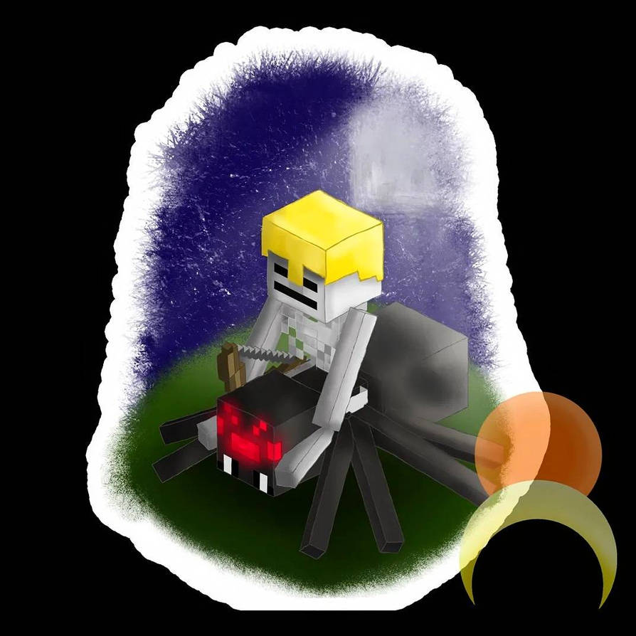 Minecraft Sticker Fan Art Skeleton riding a spider by ...