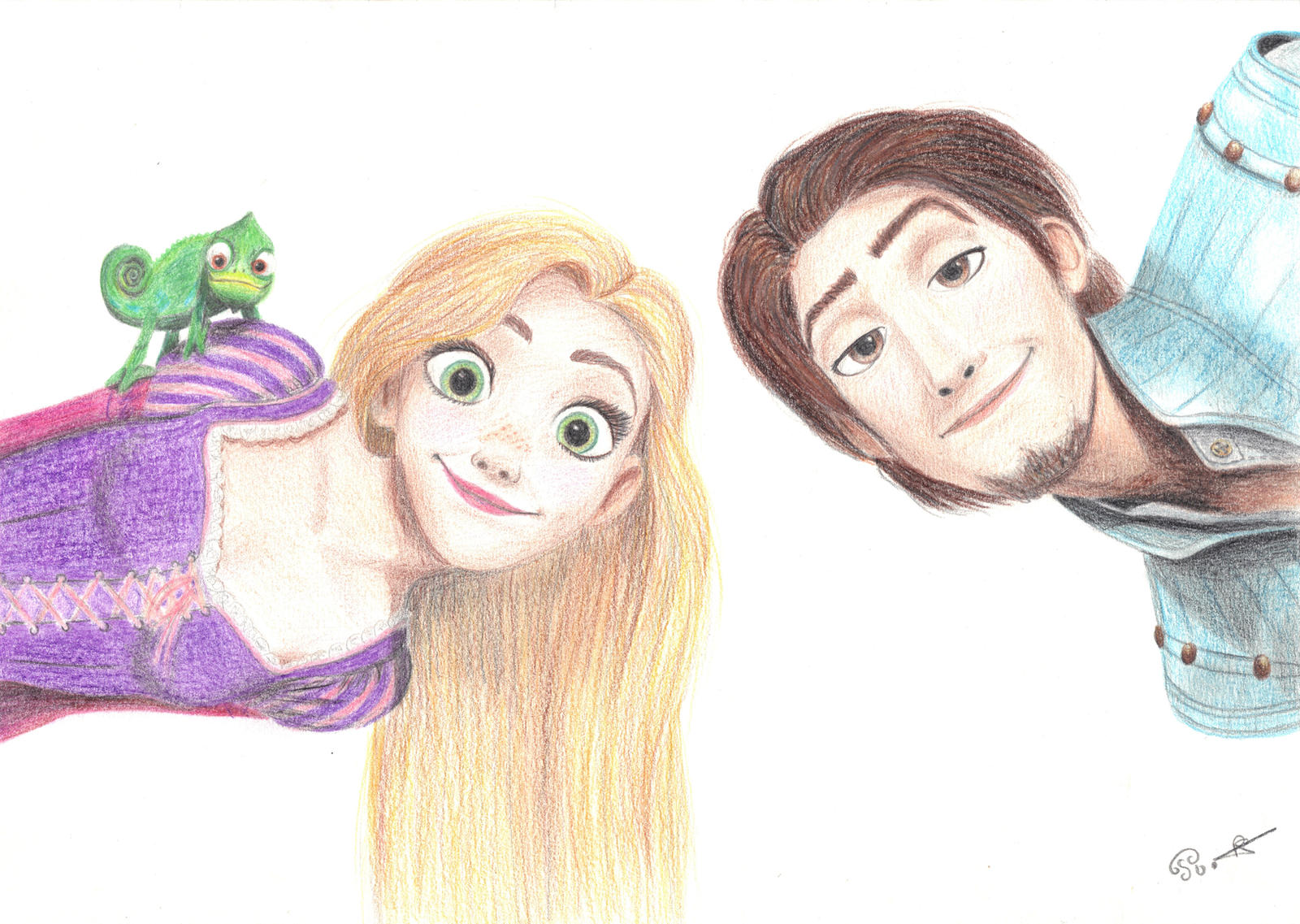 Flynn Rider Drawing Back Rapunzel and Flynn Rider by one-film-one-drawing on DeviantArt