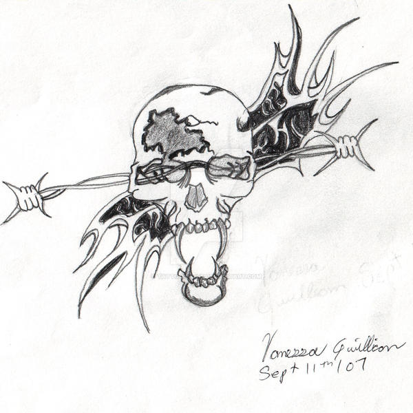 Barbed Wire Skull by tattoos4life on DeviantArt