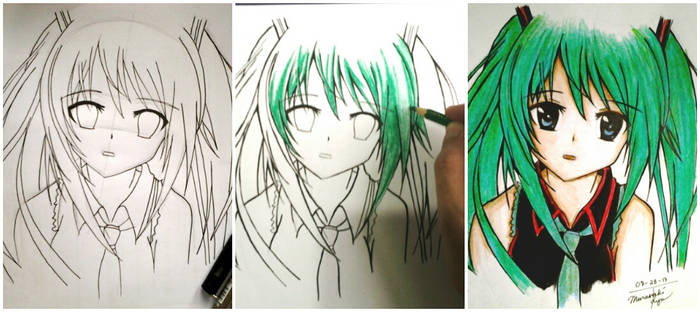 Hatsune Miku 3 step progress