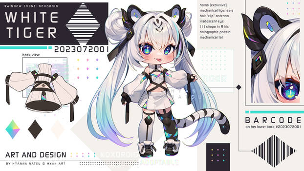 Adoptable - White Tiger Noxdroid