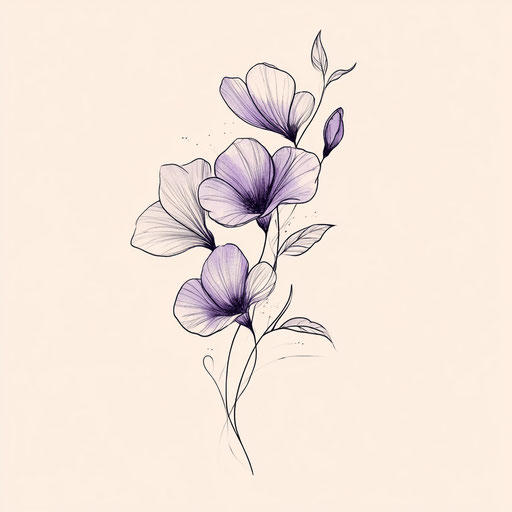 Violet Flower Tattoo Designs Ori | Half Butterfly🦋 Thank You