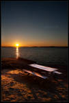 The Old Bench and the Sea by Silverbeck