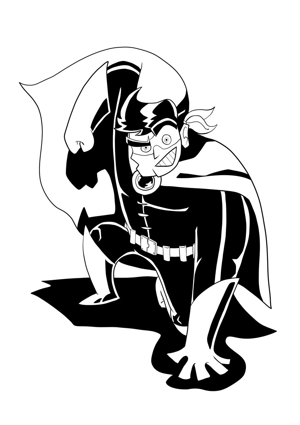 Line Man! (Lineart Sample) by AniMerrill