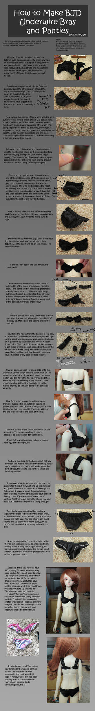 How to Make BJD Underwire Bras and Panties