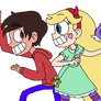 Star and Marco getting ready for a fight